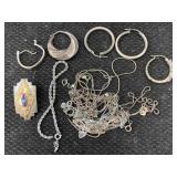Sterling Silver Broken Jewelry, Tw 33.4g