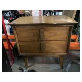 Mid Century Wood Nightstand with 2 Drawers - Maya