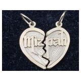 14k Gold Heart Charms Jewish, Tw 1.9g, Sz ï¿½in Tall