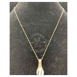 Sterling Silver Necklace W/pendant, Tw 7.8g, Sz
