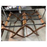 Pair Folding Wood Luggage Stands