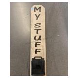 3.5ft Tall Wood My Stuff Wall Hanging Organizer
