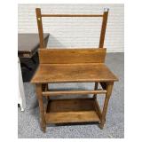 Antique Oak Washstand with Towel Bar - no Drawer