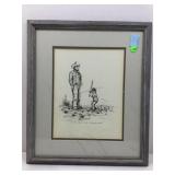WM Bill Rains western comic print framed to 17x15