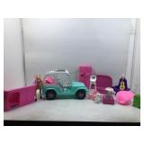 Barbie jeep and more. Assorted dollhouse