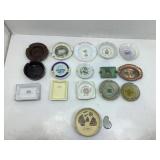 Collection of assorted ashtrays.