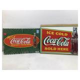 2 Metal  signs. Coca-Cola 17x12.