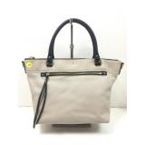 Kate Spade gray with black leather trim top