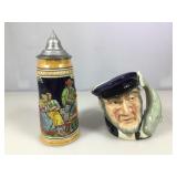 W. German Beer Stein & Royal Doulton Large Toby