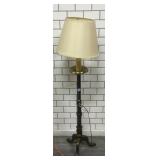 Metal floor lamp w/shade, approx 4ft tall