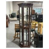 Curio Cabinet w/glass shelves, approx 6ft tall