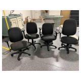 4 Rolling Office chairs, see photos, STO00916