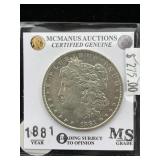 1881 O Signature Series Silver Morgan Dollar