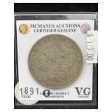 1891 O Signature Series Silver Morgan Dollar