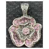 Sterling Silver Pendant W/stones, Tw 9.9g, Sz 1ï¿½in