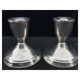 2 Sterling Silver Weighted Candle Holders, Tw 393g