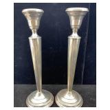 2 Sterling Silver Weighted Candle Holders, Tw 729g