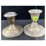 2 Sterling Silver Weighted Candle Holders, Tw 532g