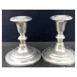 2 Sterling Silver Weighted Candle Holders, Tw 934g