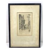 Signed Willie Rawson Etching - A Bit of Old
