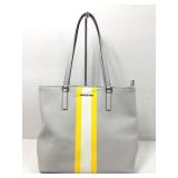 Michael Kors gray leather with yellow and  white