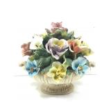 Capodimonte Flower Basket - some damages - approx