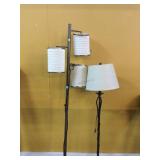 2 metal floor lamps, approx 6ft tall