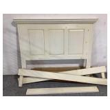 Cream wood Queen sz bedroom set, missing some