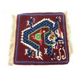 Tibetan Small Wool Rug - Dragon Motif - 19x18 in