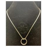 Sterling Silver Chain & Ring, Tw 6.4g, Sz 16in & 5