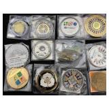 12 Geocaching Coins/tokens, See Photos
