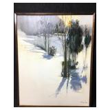 TW Lee Oil  painting, vintage mid-century