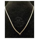 Sterling Silver Necklace, Tw 5.g, Sz 16in Long