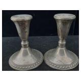 2 Sterling Silver Weighted Candle Holders, Tw 382g