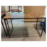 Metal desk w/wood top, approx 23x47x29in