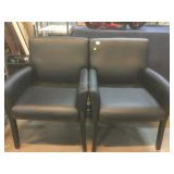 2-pleather armchairs, approx 25in wide