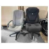 2 high back office chairs, on wheels