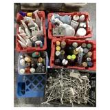 Pallet of cleaning chemicals, sprays and more,