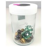 The D Casino Numbered Dice & 13 Polished Tiger