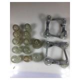 Vtg cast aluminum case span brackets &