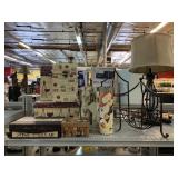 Wine Bottle Gift Boxes, Lamp W/Shade & Metal