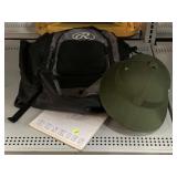 Safari Hat, Rawlings Backpack & Huskies Notepad.