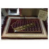 Spiritual Rug, Large Bible, and Candle Plate.