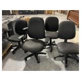 4 Rolling Office chairs, see photos, STO00916