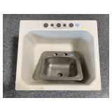 2 Sinks, metal & plastic, approx 25x22x12in