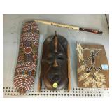Hand Carved Wooden Tribal Mask and More.