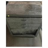 Metal tool box w/3 drawers, approx 18x26x32in