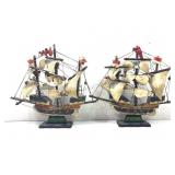 11 in Long Falcon Hand Painted Small Sailing Ship