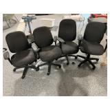 4 Rolling Office chairs, see photos, STO00916