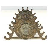 Antique Gritzner Cast Iron Pen Holder & Inkwell